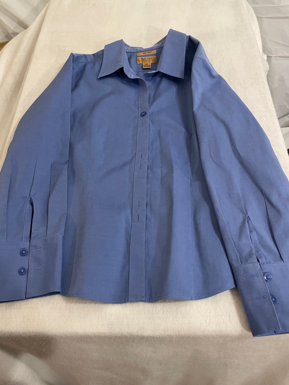 100% Cotton Women’s Tailored Light Blue Button-Down Shirt